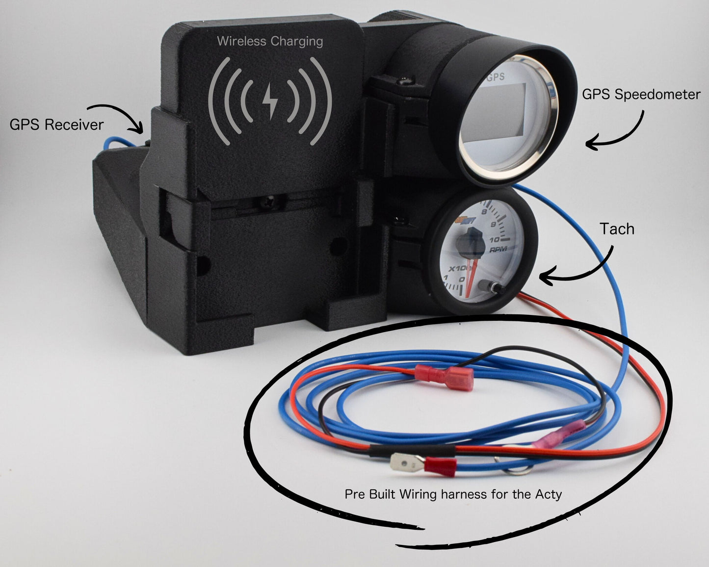 Honda Acty Cellphone Mount with Tach and Wireless Charging